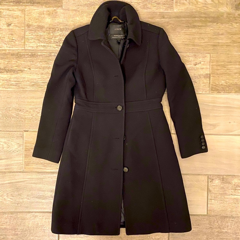 J. Crew Classic Lady Day Coat Black Italian Doublecloth Wool Thinsulate 4